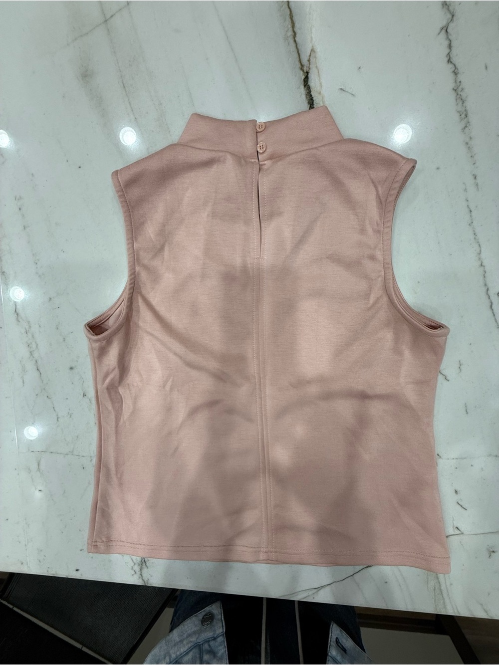 Sleeveless Mock Neck Wide-Leg Set in Blush Pink - Picture 4 of 12